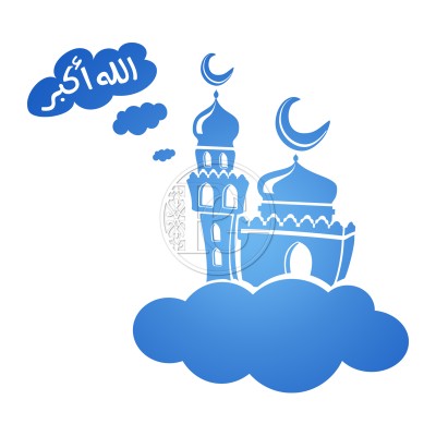 Sticker Mosquée sur nuage